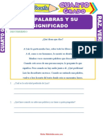 Las Palabras y Su Significado para Cuarto Grado de Primaria