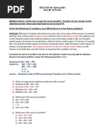 Multiple Choice: Circle One Answer For Each Question. Transfer All You Answer To The Attached Answer Sheet and Email Back To Me On April 16