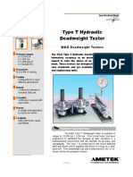 Type T Hydraulic Deadweight Tester: Ressure