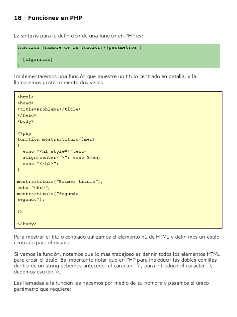 Funciones PHP y Conexión MySQL | PDF | SQL | Mi sql