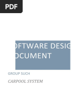 Software Design Document: Carpool System