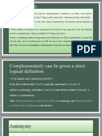 Complementaries: Inguishes Complementaries From Mere Incompatibles)