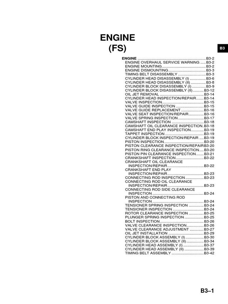 Mazda B3 Engine Overhaul Guide | PDF | Piston | Bearing (Mechanical)
