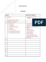 Audit Checklist Prepared by