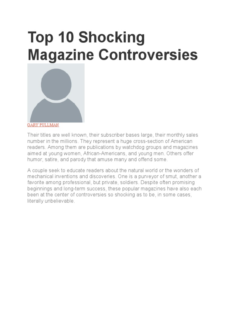 Top 10 Shocking Magazine Scandals | PDF