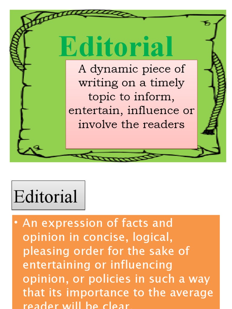 Principles and Functions of Editorials | PDF | Writers | Opinion