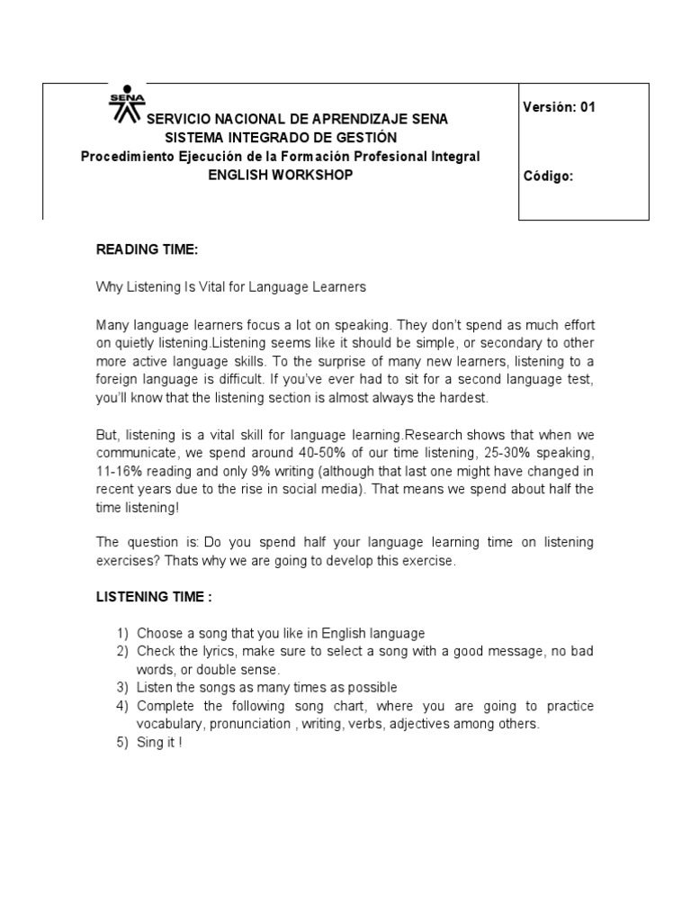 Activity 3 Song Study Format Lesson | PDF