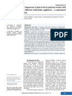 Comparison of Pain Levels in Patients Treated With