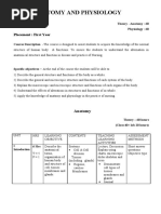 Anatomy and Physiology: Placement: First Year