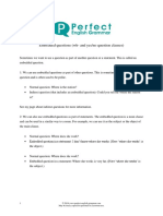 Embedded Questions (Wh-And Yes/no Question Clauses) : 1 May Be Freely Copied For Personal or Classroom Use