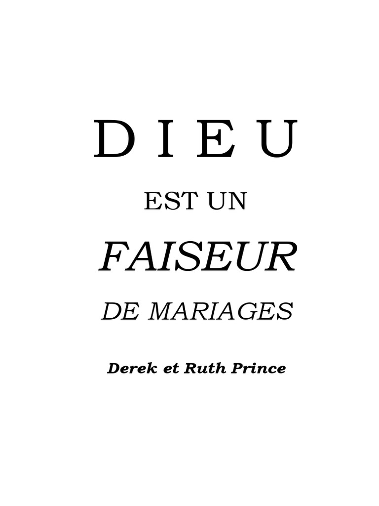 Il Est Infidèle Mais Je Reste Avec Lui Livre Pdf Dieu Est Un Faiseur de Mariages Ebook | PDF | Mariage | Livre de la Genèse