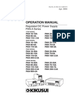 Operation Manual: Regulated DC Power Supply PAN-A Series