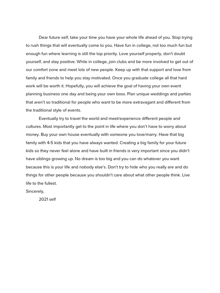 Letter To Future Self PDF