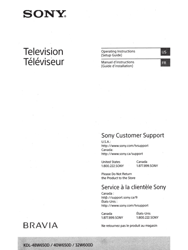 Sony. Television Releviseur PDF High Definition Television