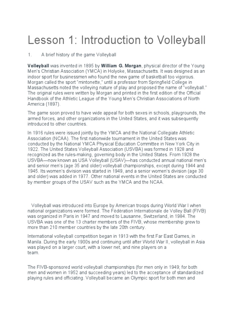 A Comprehensive History of Volleyball From Its Origins in the late