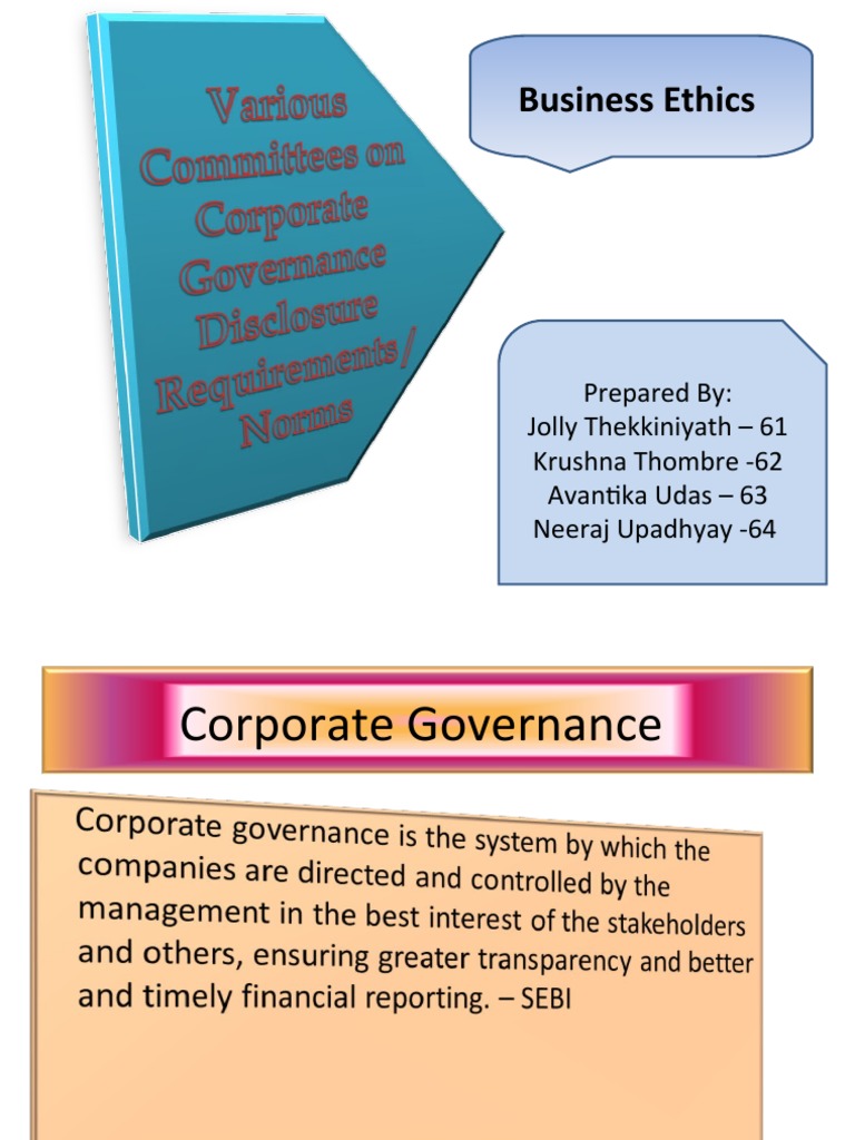 Corporate Governance and Disclosure Norms | PDF | Finance & Money ...