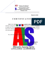 Certification: Division of Leyte Palompon North District Palompon, Leyte