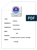Topic: Submitted To: Mam Ambreen Submitted By: Amna Shoukat Roll #: 1051 Departmen Bs English Literature Semester 1 (Morning) Subject: Sociology