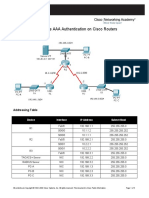 PT Activity: Configure AAA Authentication On Cisco Routers: Topology Diagram