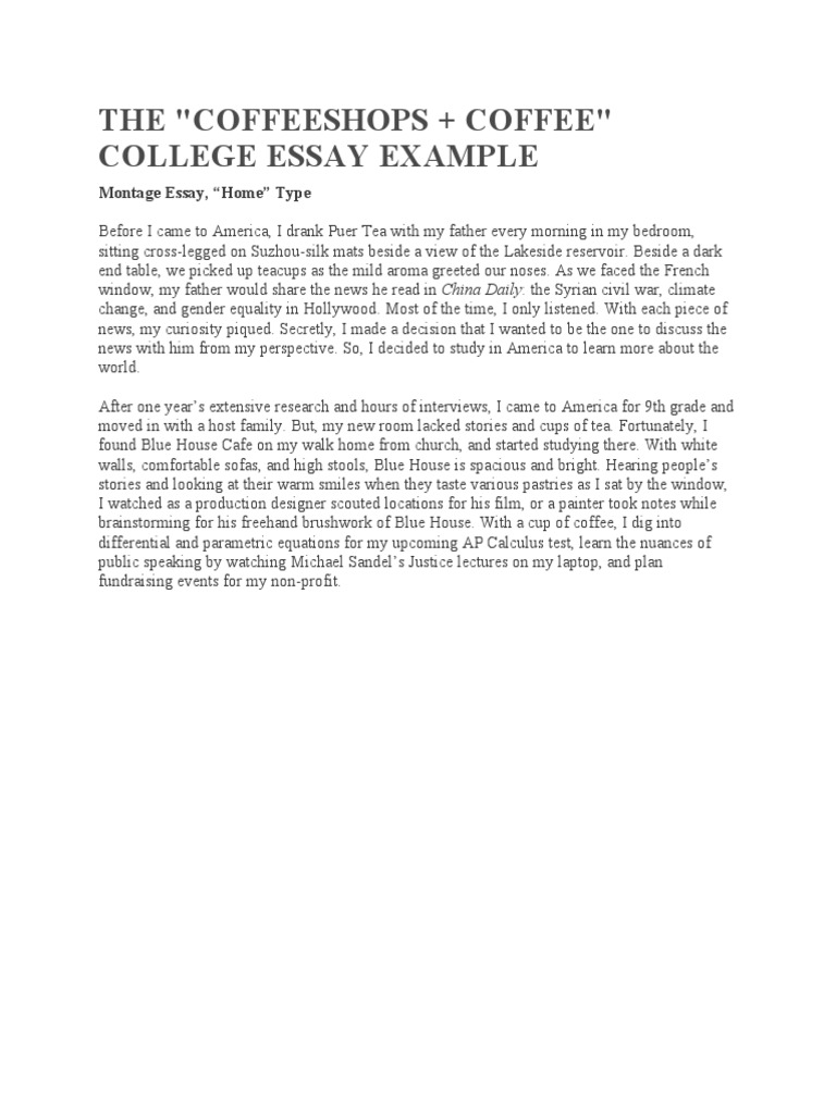 college essay montage