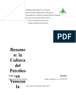 Resumen La Cultura Del Petroleo en Venezuela