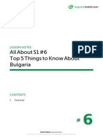 All About S1 #6 Top 5 Things To Know About Bulgaria: Lesson Notes