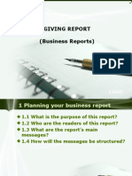 Giving Business Reports
