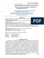 The Effect of Good Corporate Governance On Financial Performance in PT X