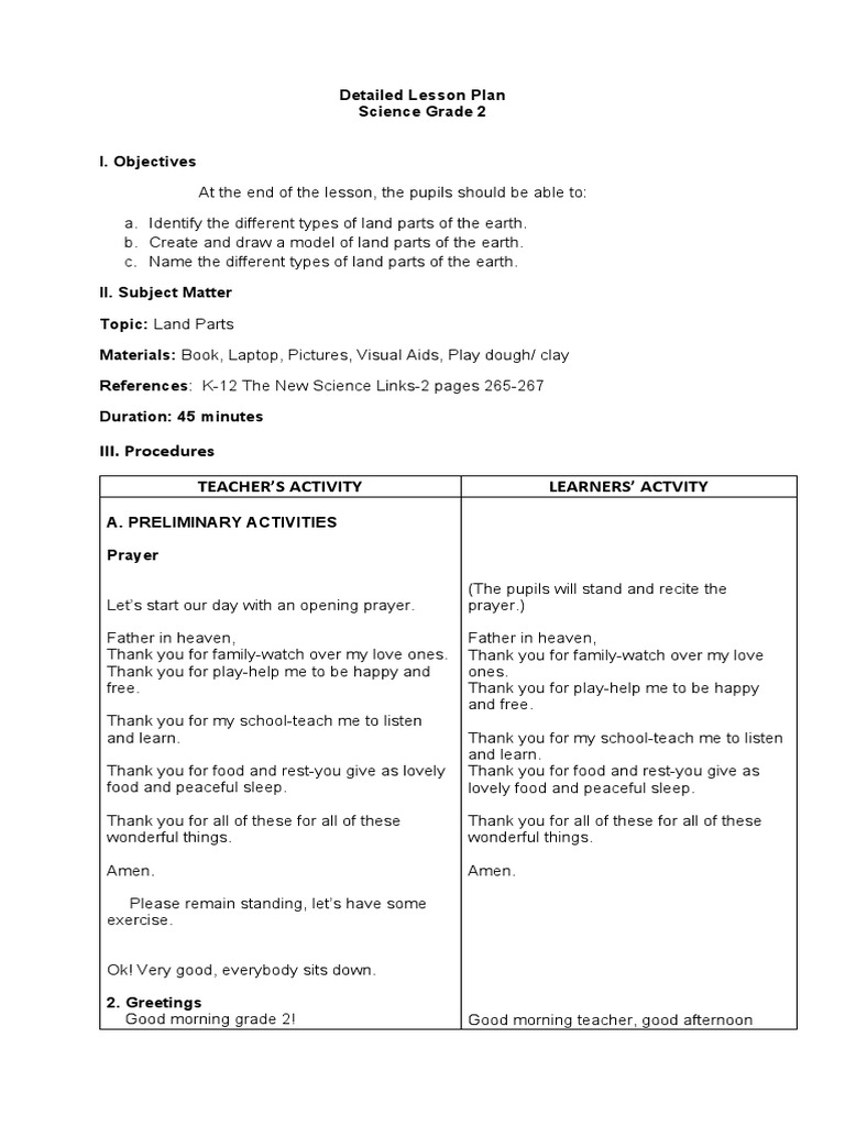 Grade 2 Science Lesson on Landforms | PDF | Plateau | Mountains