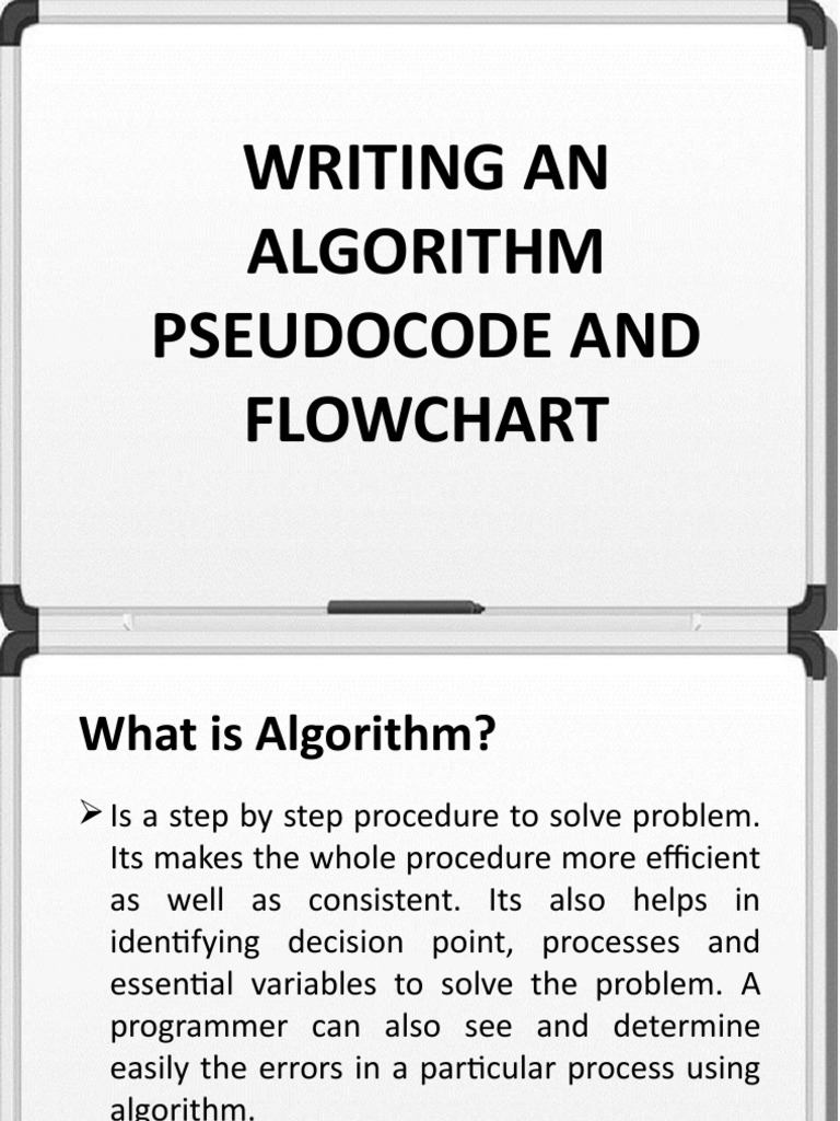 Writing An Algorithm Pseudocode and Flowchart | PDF