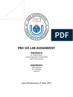 PBH 101 Lab Assignment: Submitted To