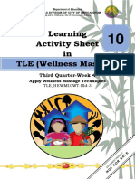 Learning Activity Sheet in TLE (Wellness Massage) : Third Quarter-Week 4
