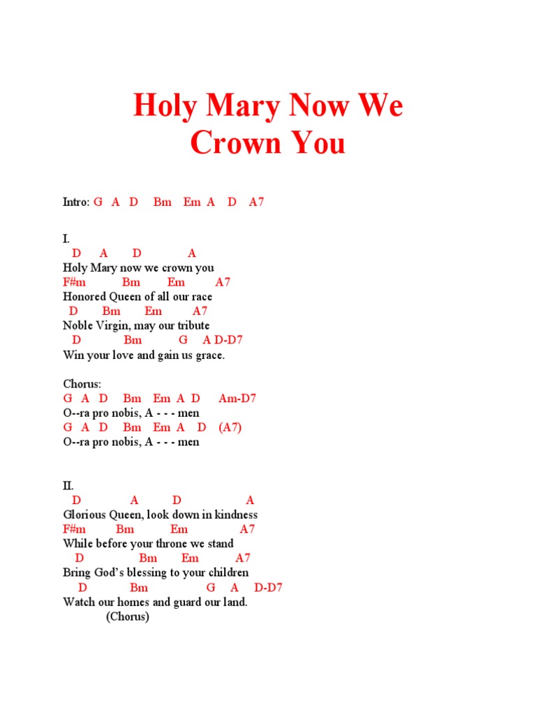Holy Mary Now We Crown You PDF