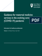 Guidance For Maternal Medicine Services in The Evolving Coronavirus (COVID-19) Pandemic