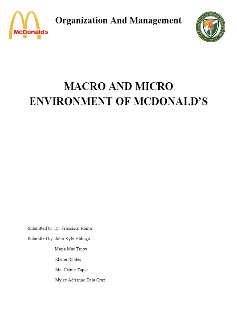 McDonald's Organization & Management in a Macro Environment | PDF