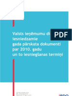 VID iesniedzamie gada pārskata dokumenti par 2010.g. un to iesniegšanas termiņi
