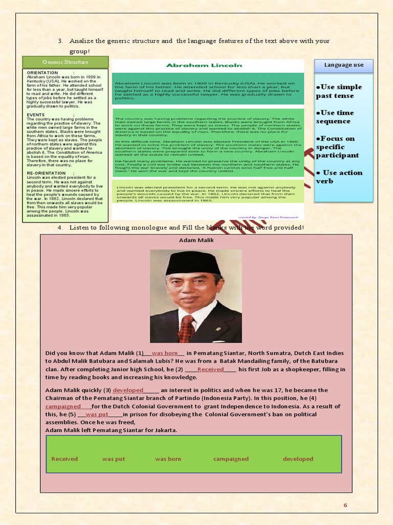 Analize The Generic Structure and The Language Features of The Text ...