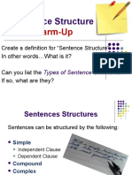 Sentence Structure Simple, Compound and Complex