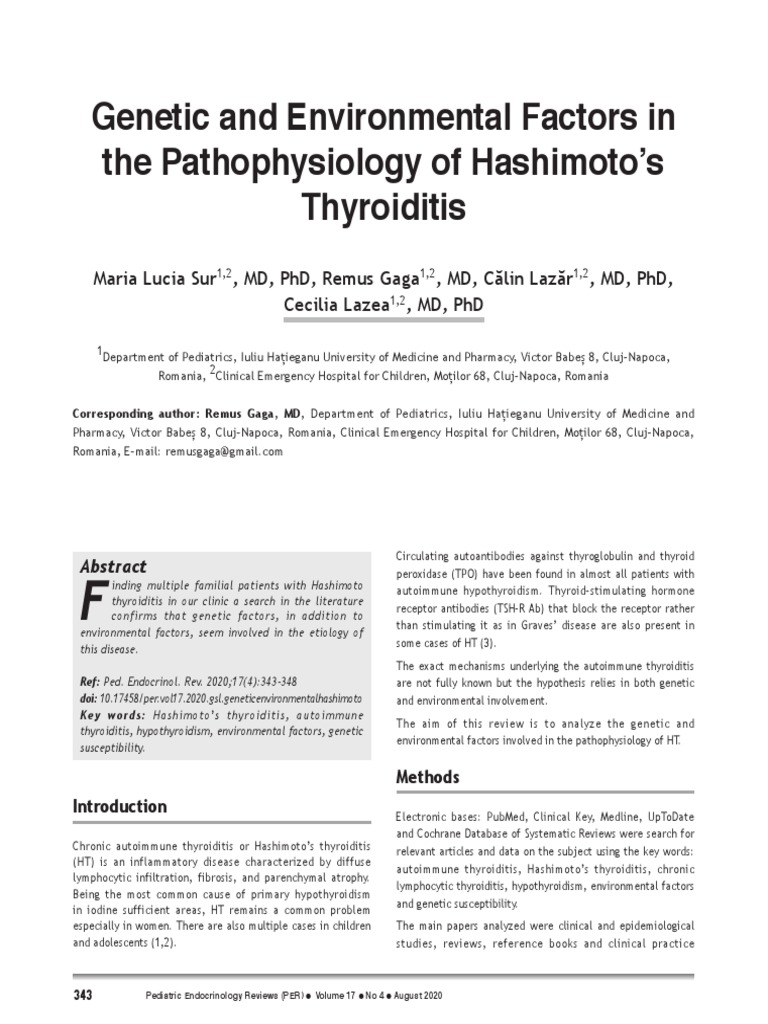 Genetic & Environmental Factors in Hashimoto's | PDF | T Helper Cell ...