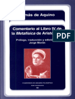 De AQUINO, Tomás. Comentario Al Libro IV de La Metafísica de Aristóteles