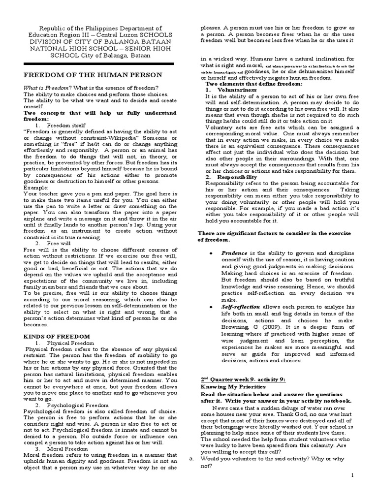 Understanding Freedom and Responsibility | PDF | Free Will | Society
