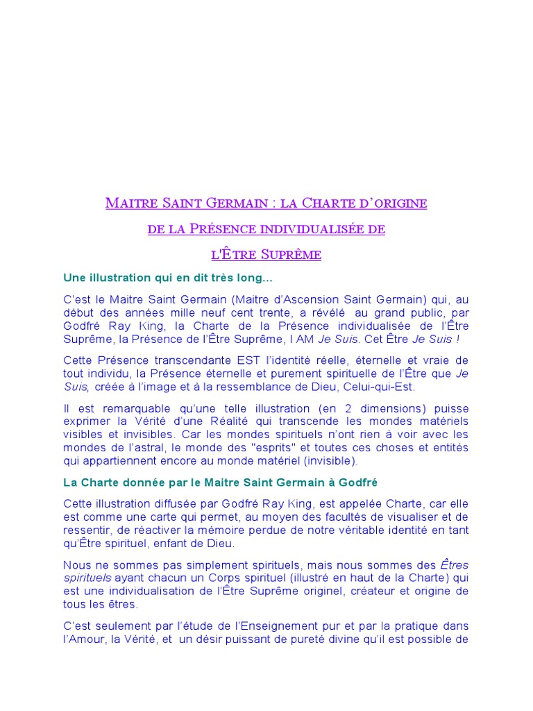 I Am Je Suis Maître Saint germain Pdf Maitre Saint Germain | PDF | Dieu | Lumière