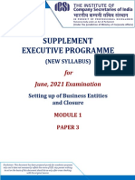 Supplement Executive Programme: For June, 2021 Examination