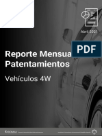 Reporte Mensual de Patentamientos: Vehículos 4W