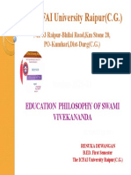 Education Philosophy of Swami Vivekananda - ICFAI University Raipur
