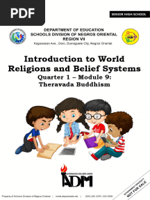 Introduction To World Religions and Belief Systems: Quarter 1 - Module 9: Theravada Buddhism