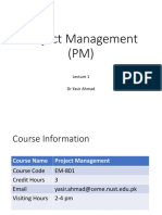 Project Management (PM) : DR Yasir Ahmad