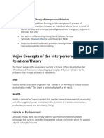 Major Concepts of The Interpersonal Relations Theory: Hildegard E. Peplau