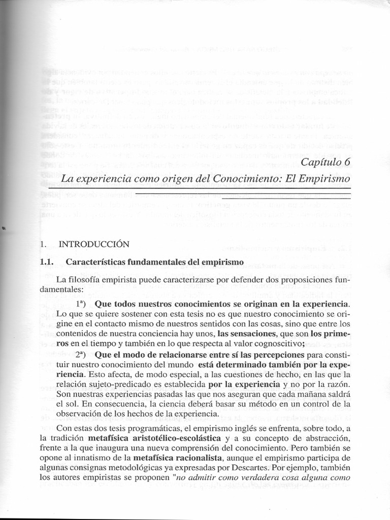 Sánchez Meca Teoría Del Conocimiento Empirismo PDF
