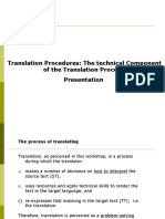 Translation Procedures: The Technical Component of The Translation Process Presentation